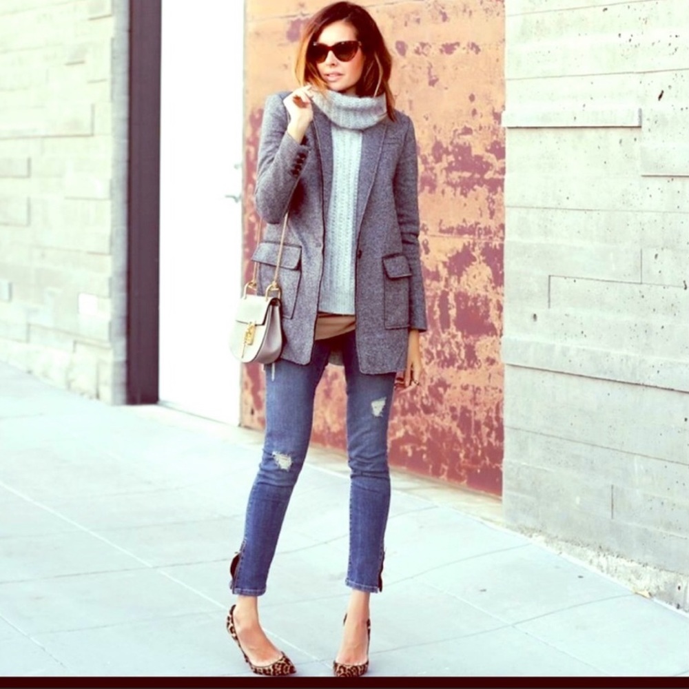 Banana Republic Textured Knit Boyfriend Blazer